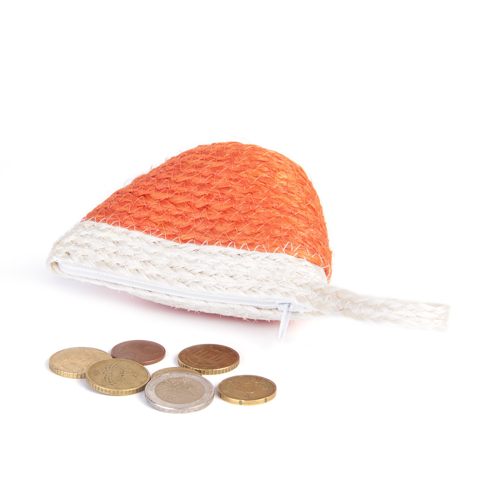 Geldbörse, mit Reißverschluss, orange/weiß, B 10 cm, H 7 cm günstig bestellen