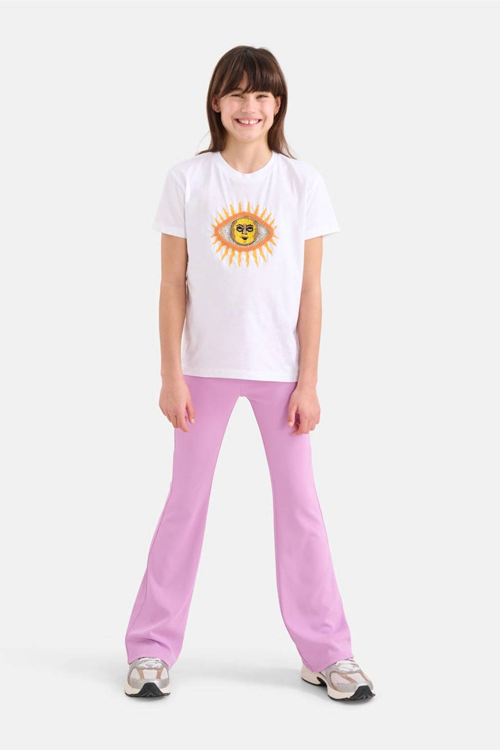 Shoeby high waist flared broek lichtpaars