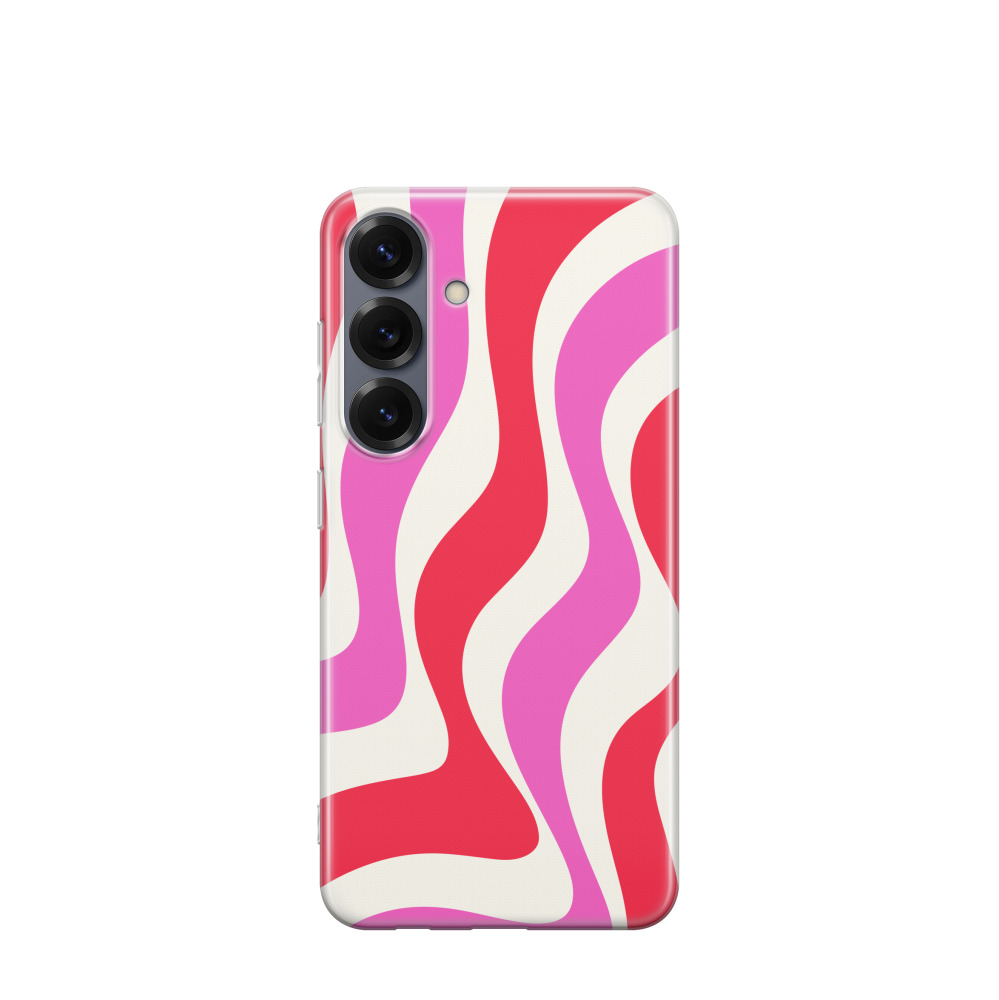 Samsung Galaxy S25 Gummi Hülle Rosaroter Wirbelwind - Pink