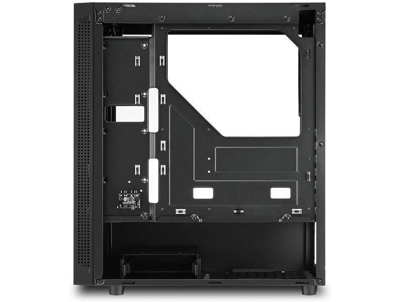 Sharkoon PC-Gehäuse RGB Slider Schwarz Stylischer Gaming-Mid-Tower mit Sichtfenster und RGB-LED-Streifen