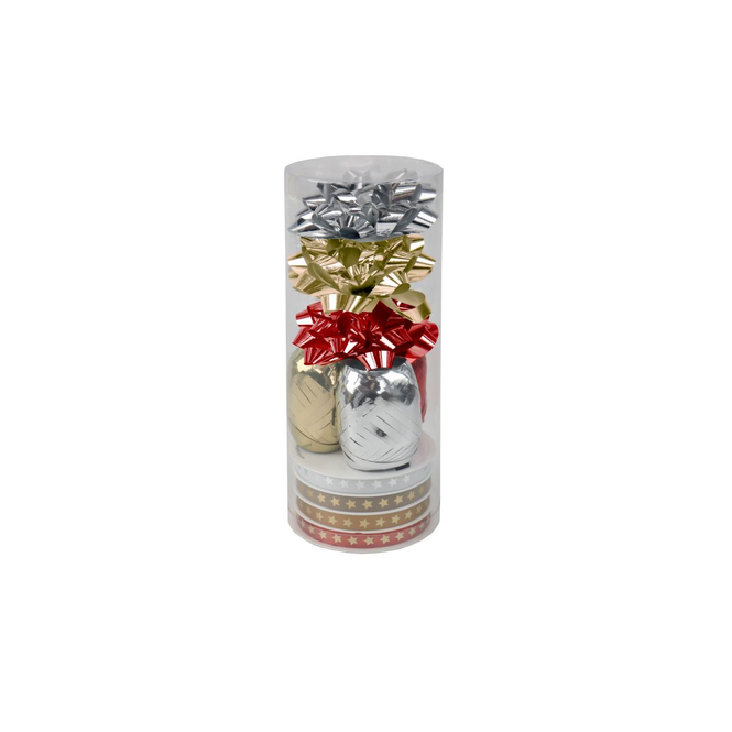 Geschenkbandset - Weihnachten - metallic - 10-teilig