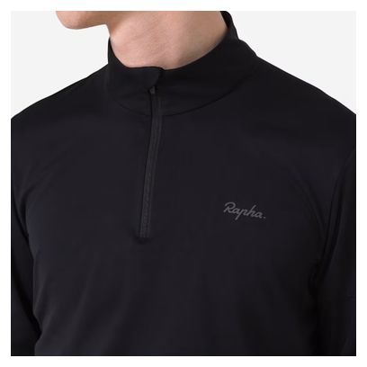 T-Shirt Technique Manches Longues Rapha Active Half Zip Noir/Gris