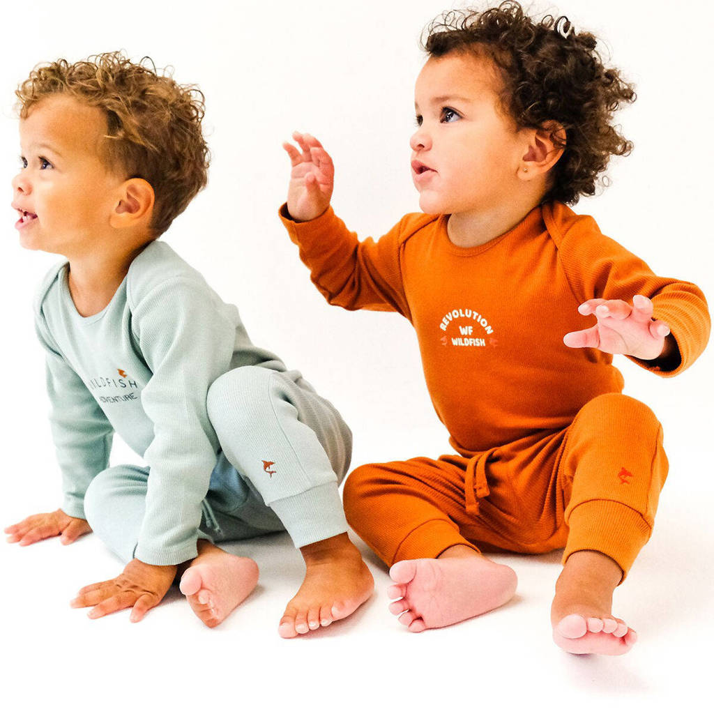 Wildfish romper met printopdruk oranjebruin