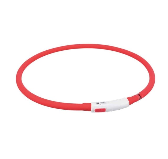 Sikkerhedskrave flash lysring USB XS-XL 70cm/10mm rød