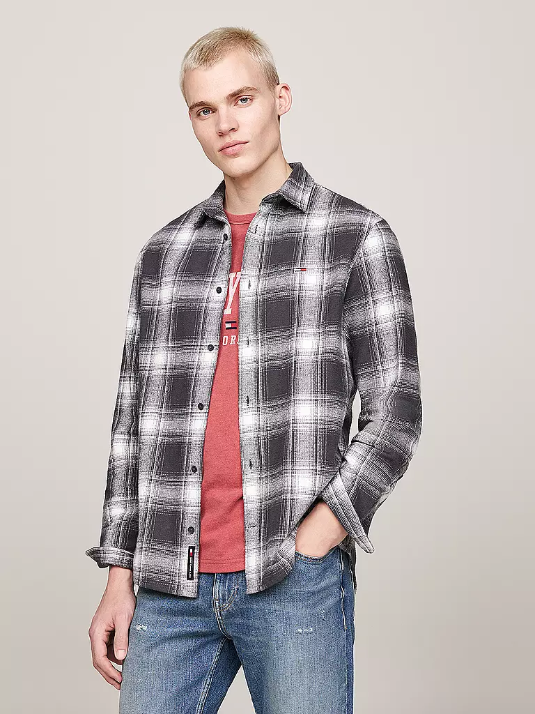 TOMMY JEANS Flanellhemd  grau