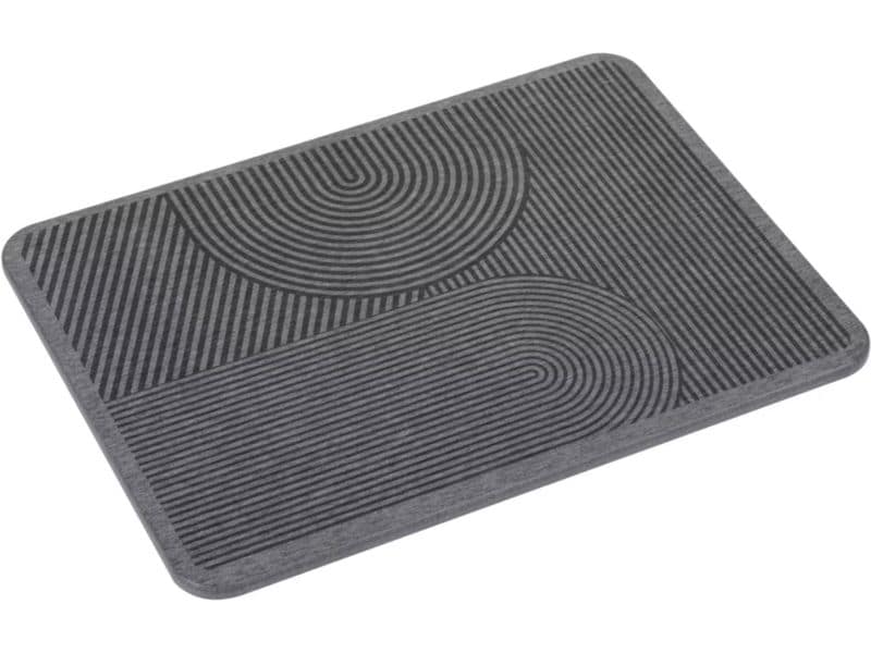 Wenko Abtropfmatte Damon 40 x 30 cm, Grau Diatomit Abtropfmatte