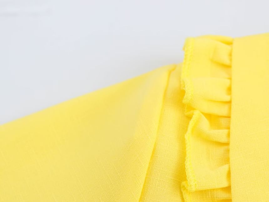 Cumulys - Blouse met lange mouwen en ruchekraag