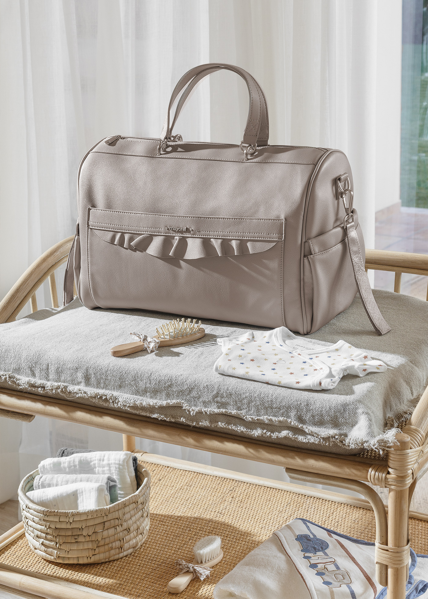 bolsa de bebê com babados