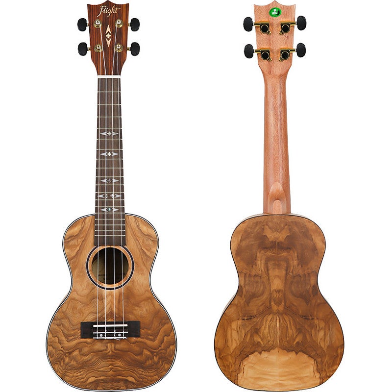 Flight Supernatural Series DUC410 QA Quilted Ash concert ukelele met gigbag