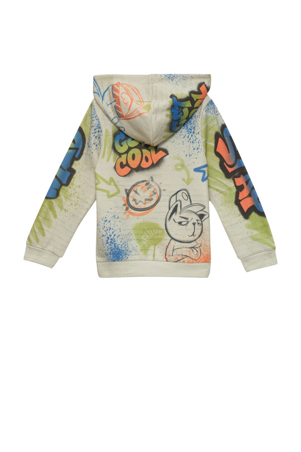 s.Oliver hoodie met all over print groen/multicolor