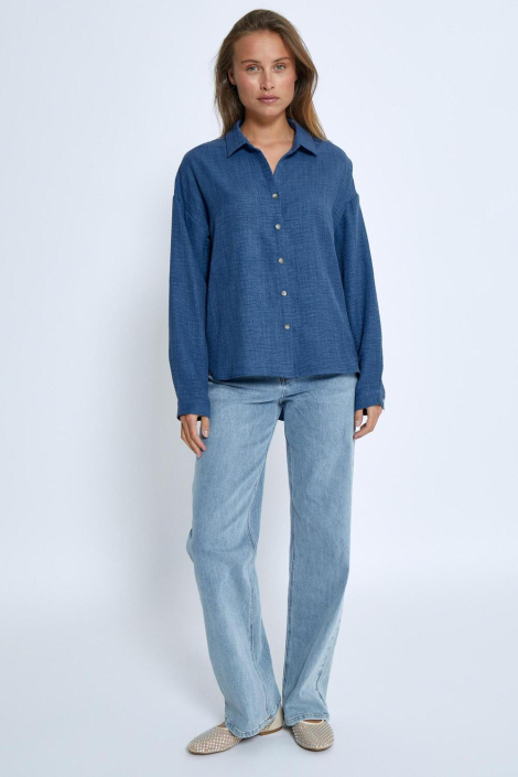 Peppercorn blauwe dames blouse