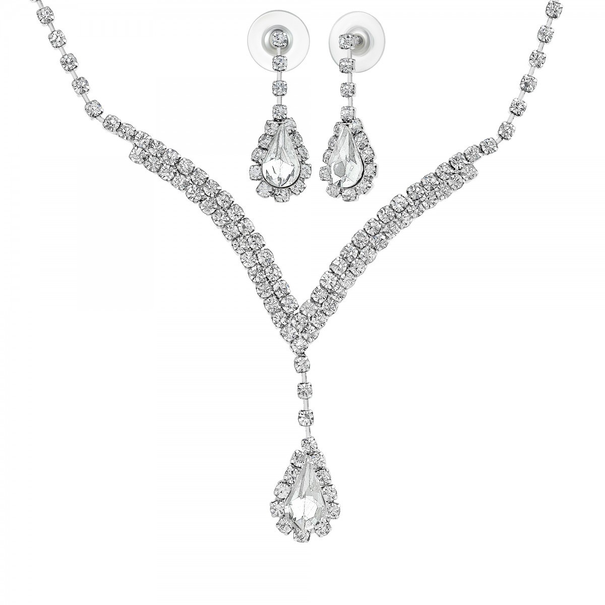 Parure collier et boucles d'oreilles SC Crystal