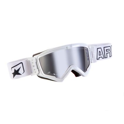 Masque cross Ariete MUDMAX WHITE/BLACK IRIDIUM SILVER 2019 - Blanc / Noir