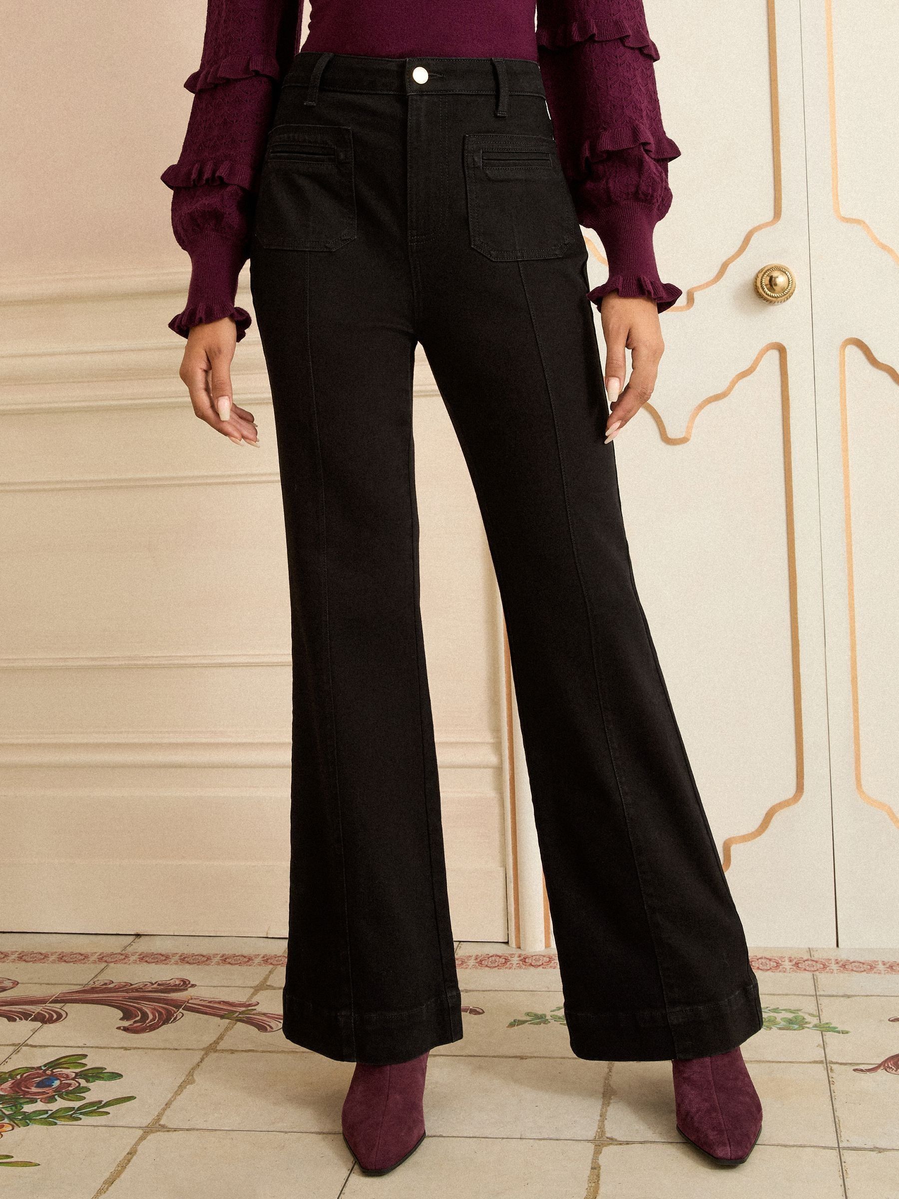 Zwart - Love & Roses Bootcut Jeans
