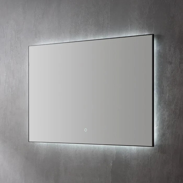 Lambini Designs Canto spiegel 80cm met indirecte dimbare verlichting en mat zwarte lijst