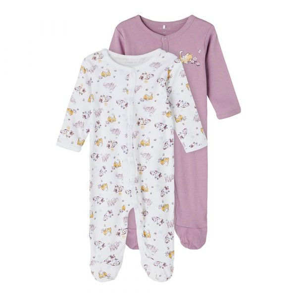 Name It W/f Valerian Cat Pyjama 2 Units Roxo 3 Anos