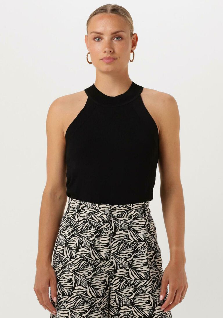 SUMMUM zwarte summum top tank top dull viscose polyamide knit