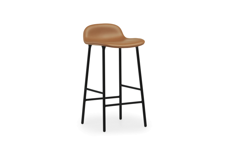 Normann Copenhagen Form barkruk 65 gestoffeerd staal Ultra Leather Black