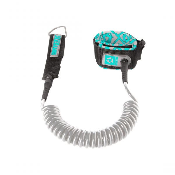 Mystic Surfboard Leash - Coiled - 8ft Grey