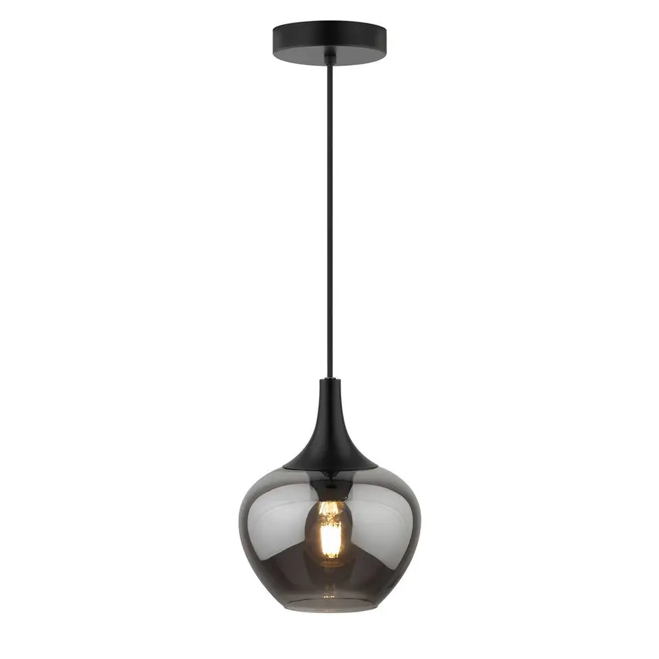 Hanglamp Lola - smoke metaal/glas - 150xØ19 cm