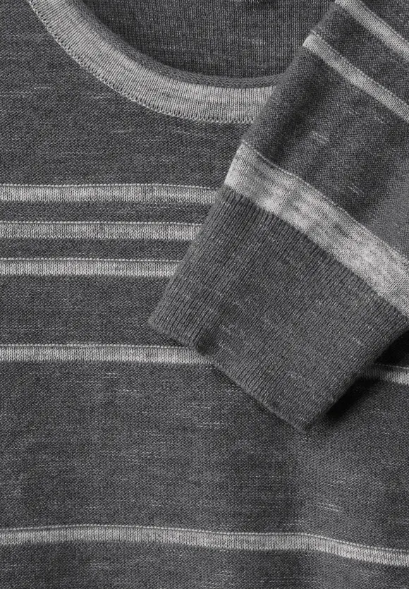 Zweifarbiger Strickpullover - stone grey melange