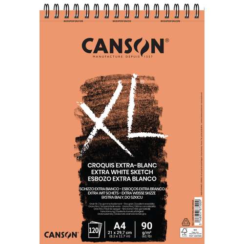 CANSON® XL® Extra Weiß - Skizzen- und Studienblock