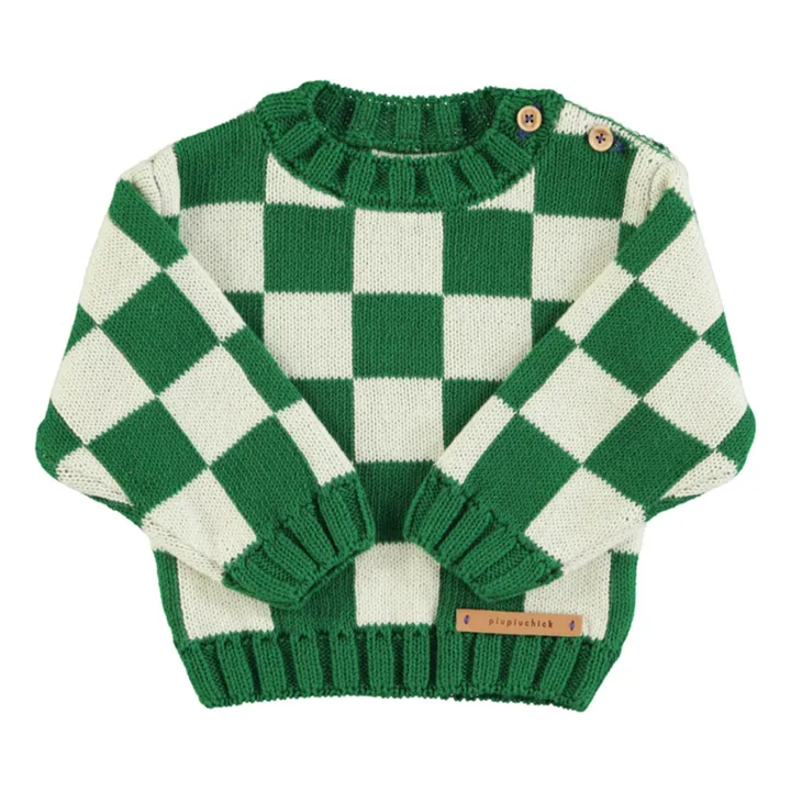 Piupiuchick Pull Carreau Coton Bio | Vert