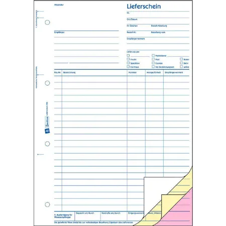 Avery Zweckform 728 Lieferscheine mit Empfangsschein, A4, mit Blaupapier, 3x50 Blatt