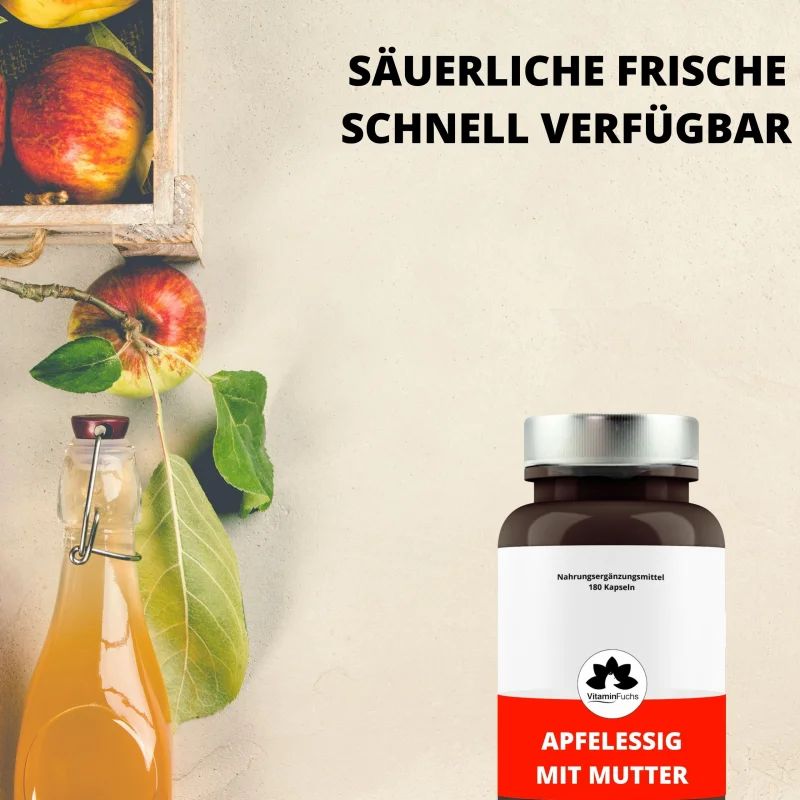 Apfelessig Kapseln mit Mutter - apple vinegar cider with mother - VitaminFuchs