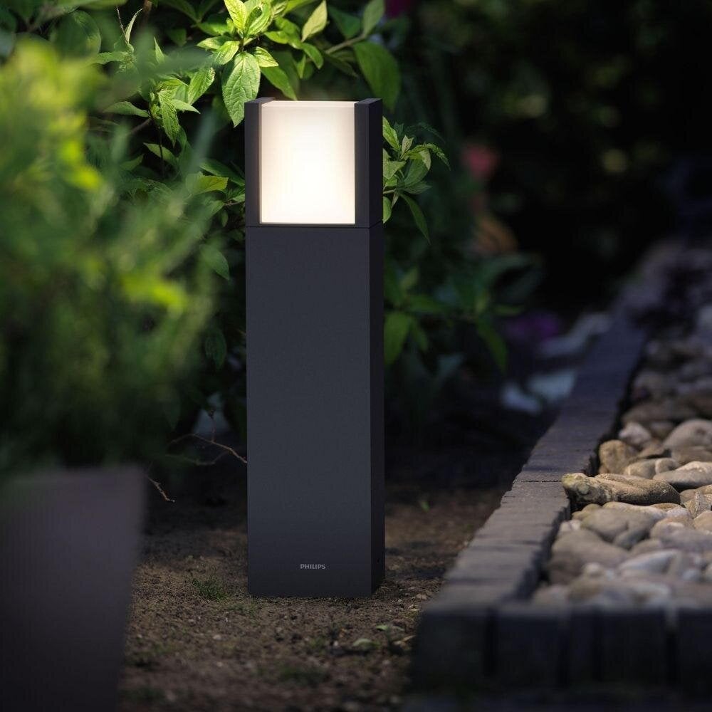 Arbour LED sokkellamp in antraciet en wit, 3,8W, 800lm, IP44