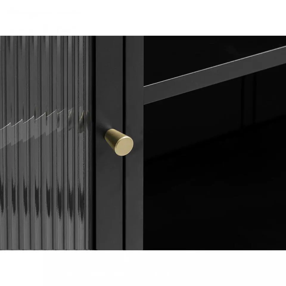 Nordic Home - Olan glazen dressoir - 130 cm - zwart