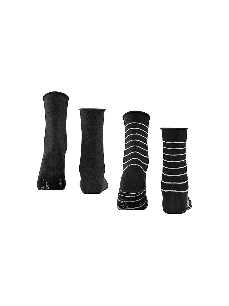 FALKE Sneakersocken Happy Stripe 2er Pkg black schwarz
