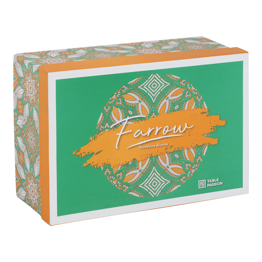 Coffret de 2 petits déjeuners 35 cl et sous-tasses Farrow Table passio