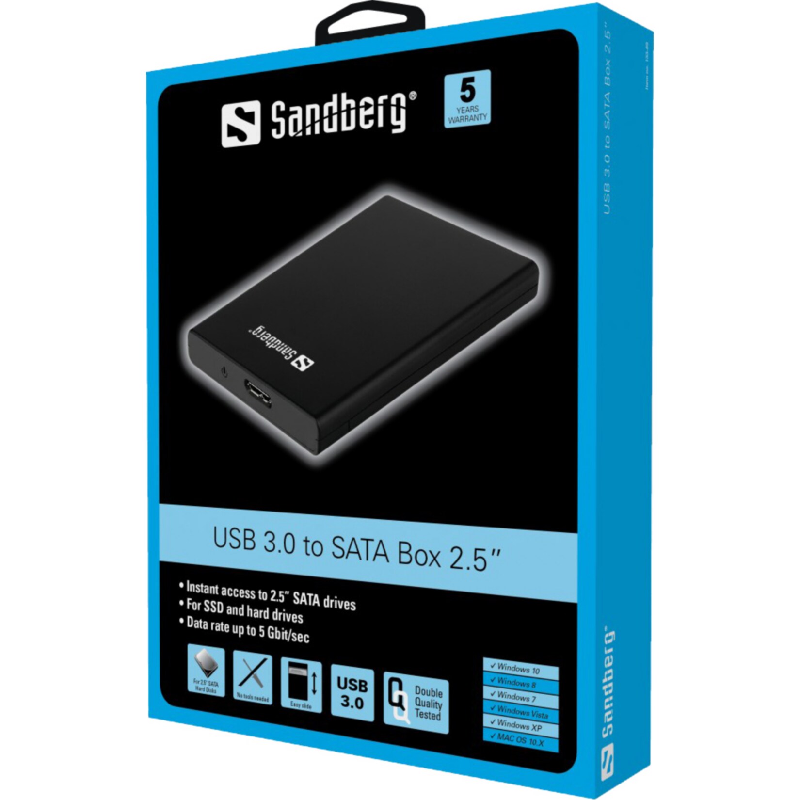 SANDBERG USB 3.0 auf SATA Box 2,5''