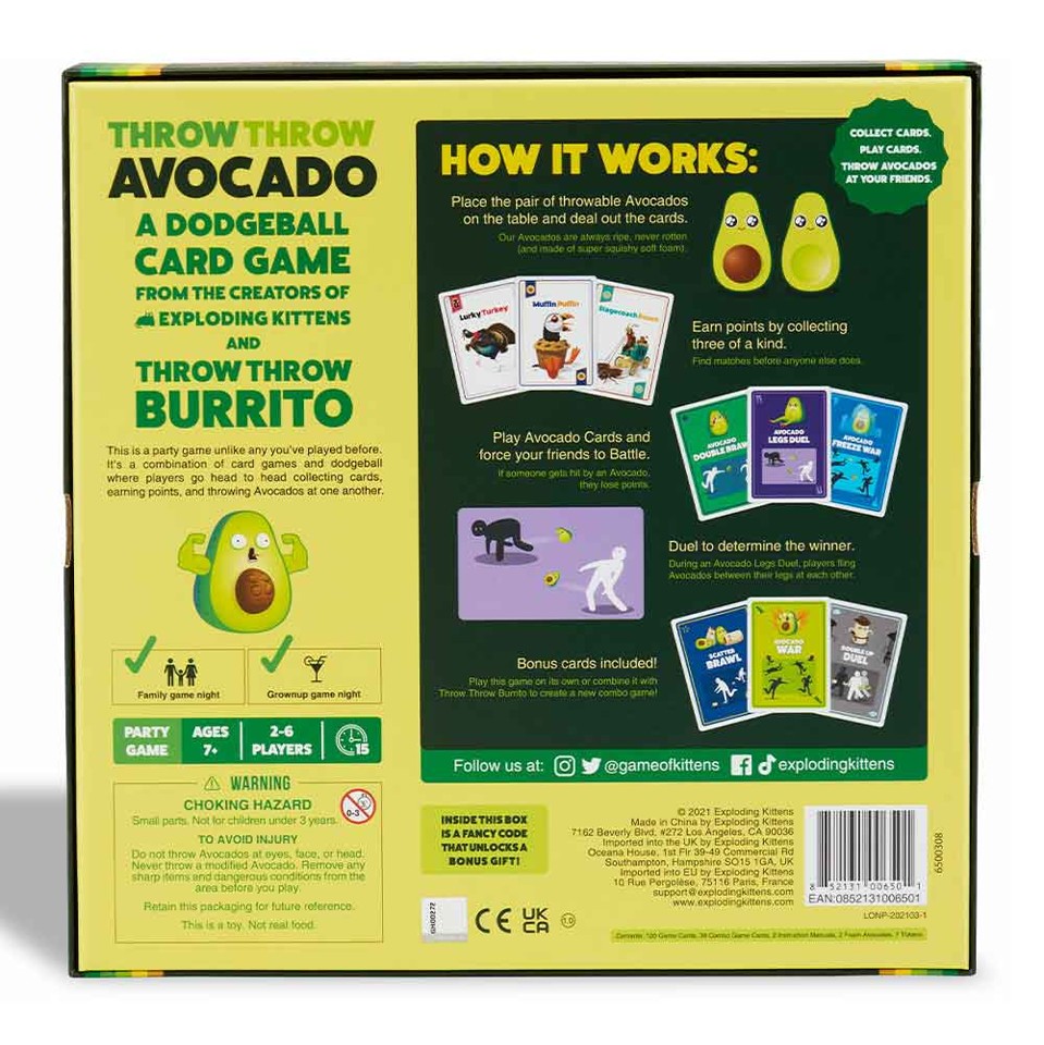 Throw Throw Avocado- A Dodgeball Card Game (EKTTACORE1)