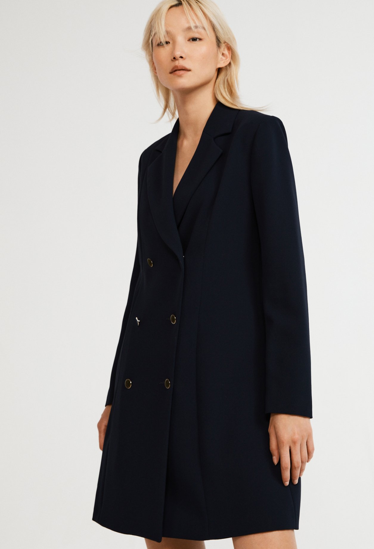 Robe courte blazer double boutonnage