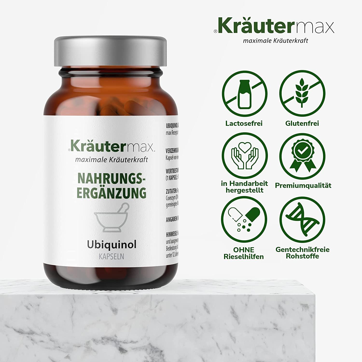 Kräutermax Ubiquinol 100 mg Kapseln - aktive Form von Coenzym Q10