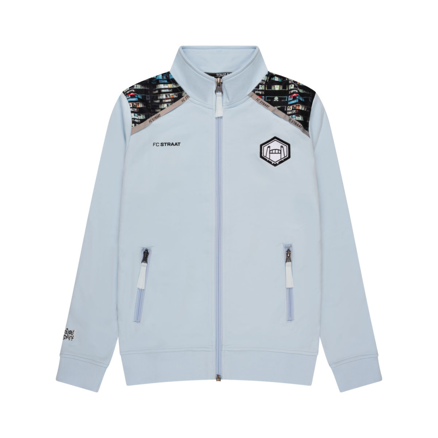 Touzani Damascus Trainingsjack Kids Lichtblauw Zwart Wit