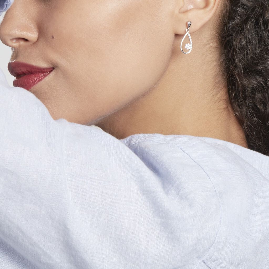 Boucles D'oreilles Pendantes Deusoniensis Argent Oxyde