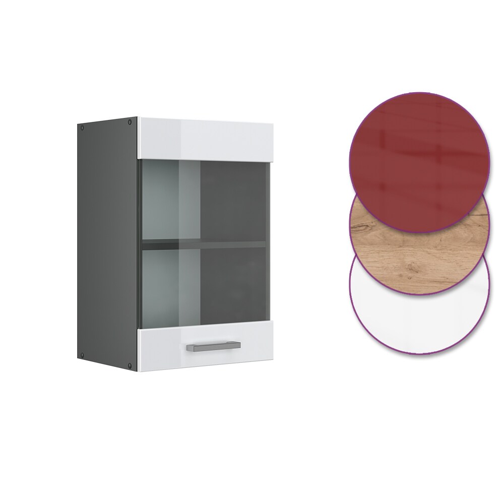 VICCO Küchenschrank Hängeschrank Hängeglasschrank 40 cm R-Line Anthrazit