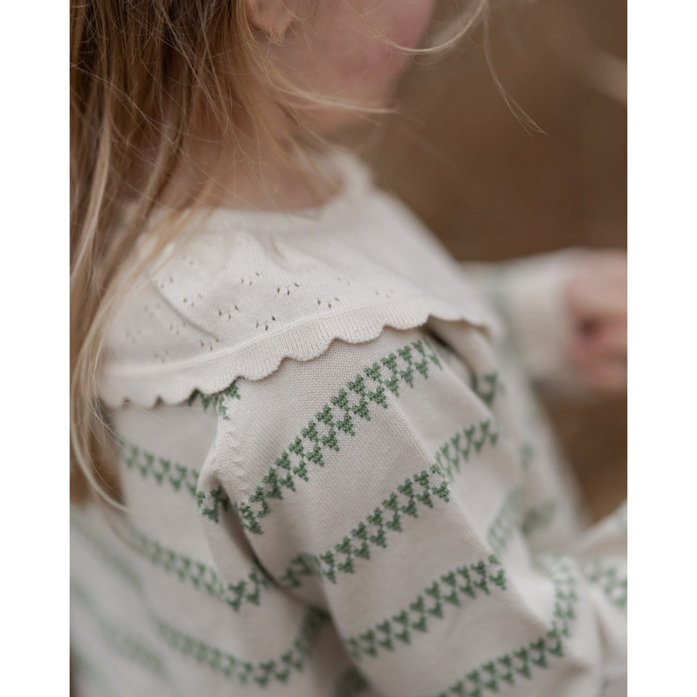 Køb Hanevild Shale Green Heart Cardigan