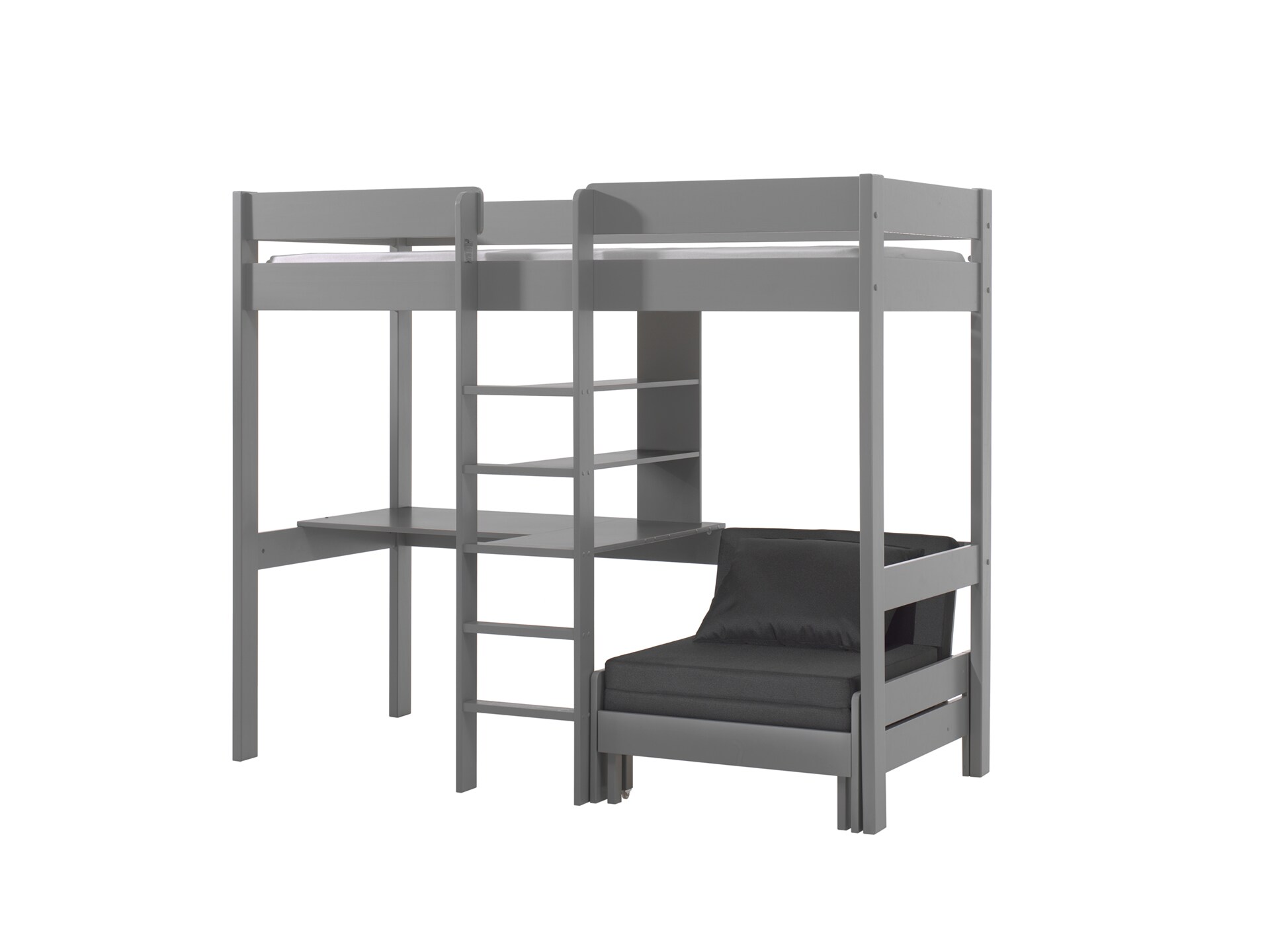 Hochbett Pino mit Schreibplatte und Sesselbett