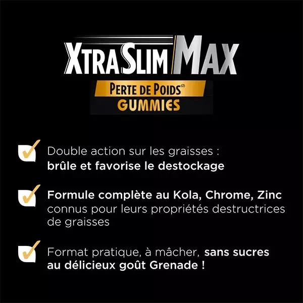 Forté Pharma XtraSlim Max Gomas para Emagrecimento, Queimador de Gordura e Emagrecimento - 60 Gomas