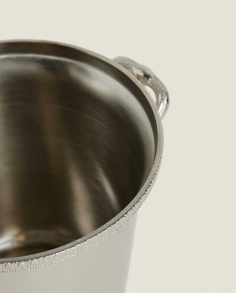 Balde de gelo de aço com alças