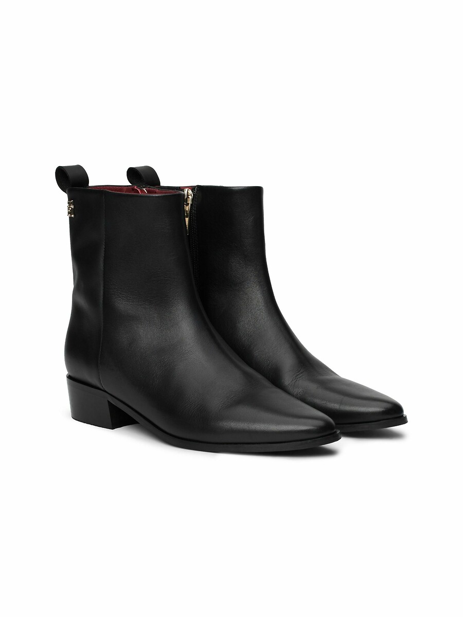 TOMMY HILFIGER<br>Botas de couro estilo cowboy com salto