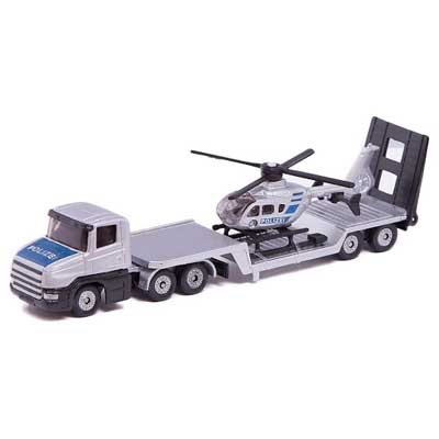 Police Low Loader W/Helicopter