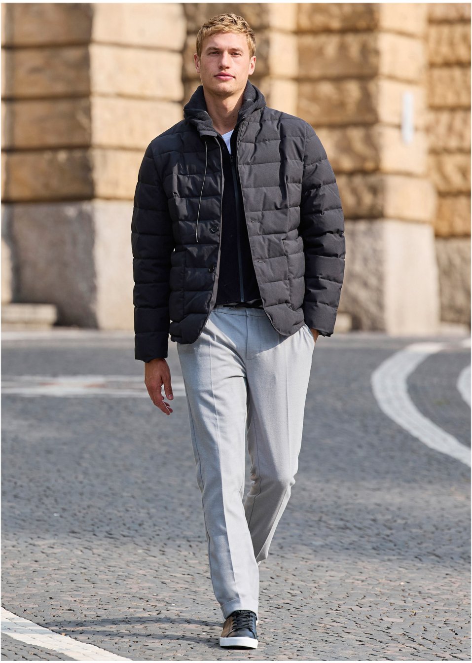 Veste matelassée avec polaire coupe-vent