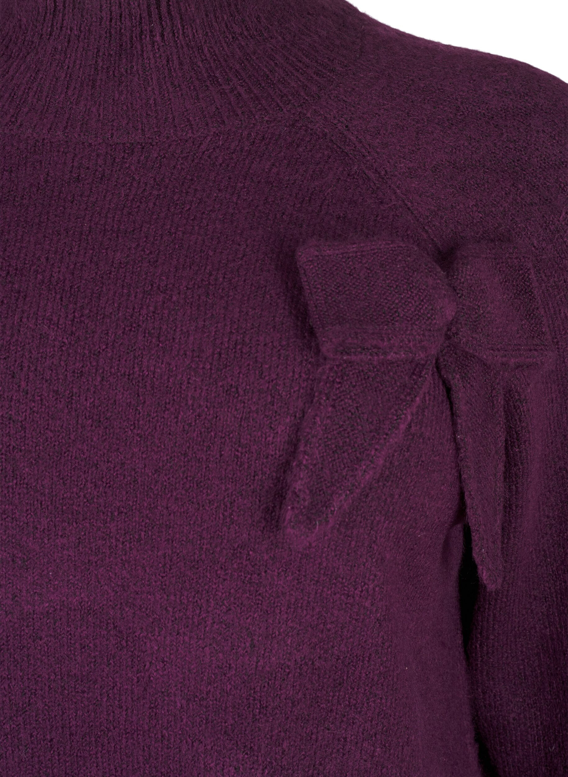 Strikbluse med sløjfe detalje