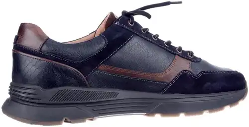 Australian blauw/cognac combi 15.1646.03 H - maat 47 veterschoen blauw/cognac combi - maat 47 Calandschoen