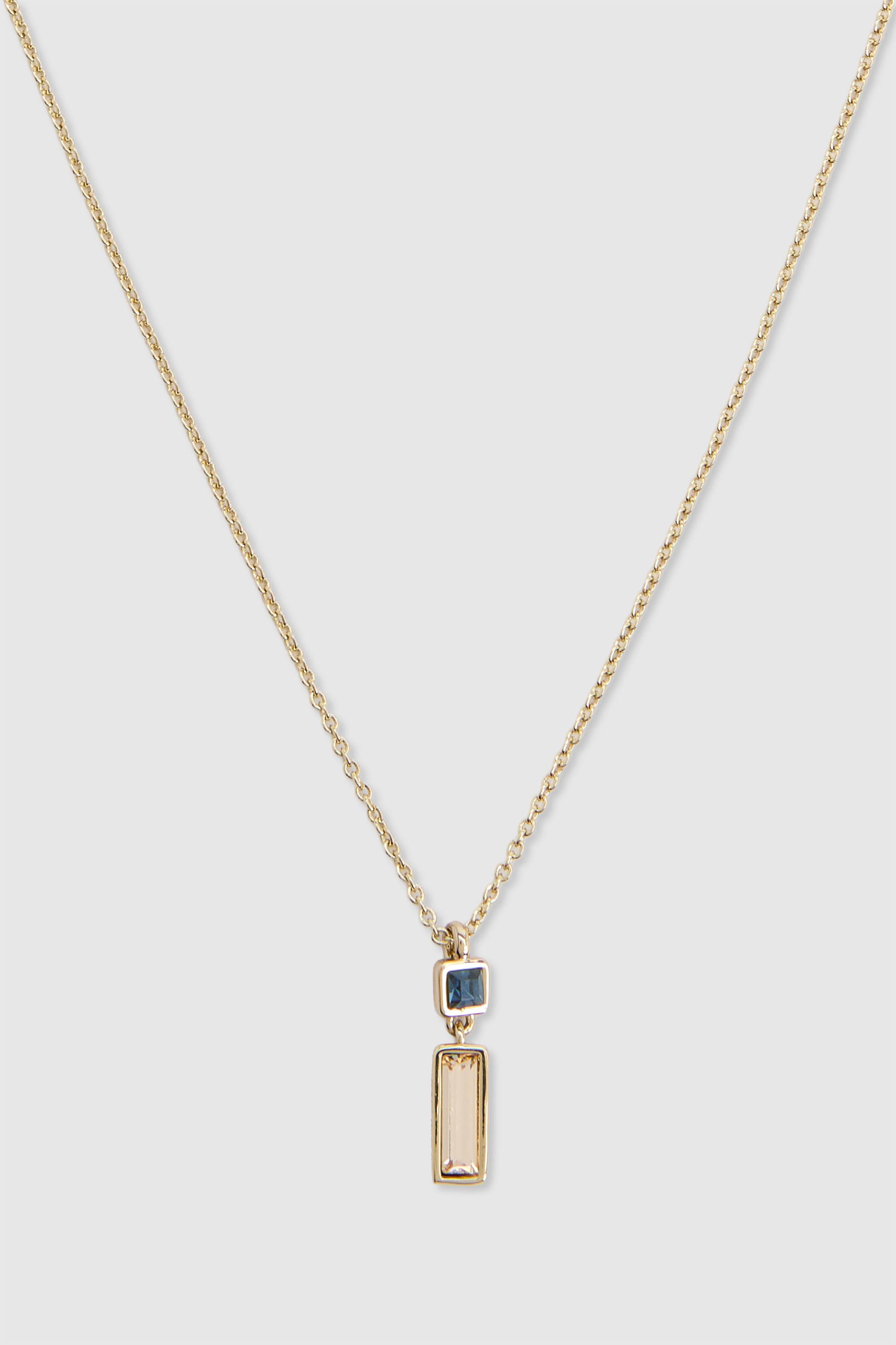 KarenMillen Collier Pendentif Cristal Taille Baguette
